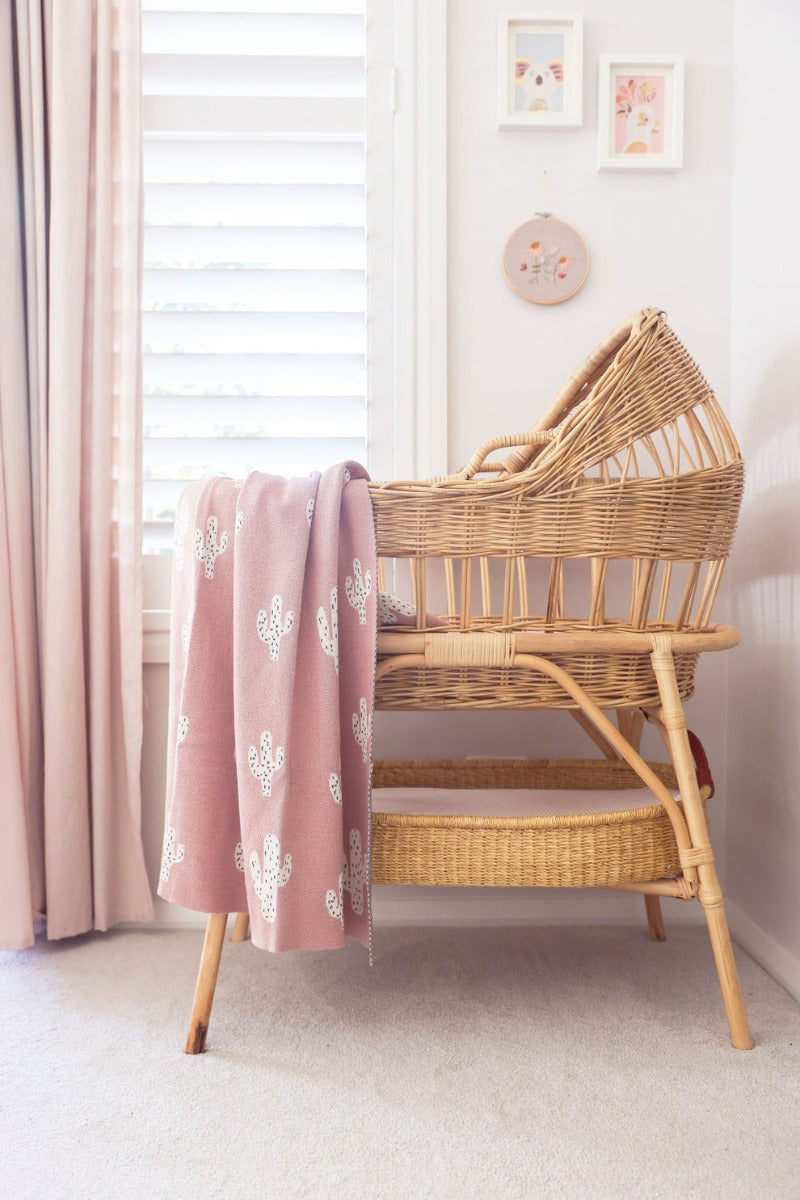 Alimrose Cactus Baby Blanket - Pink