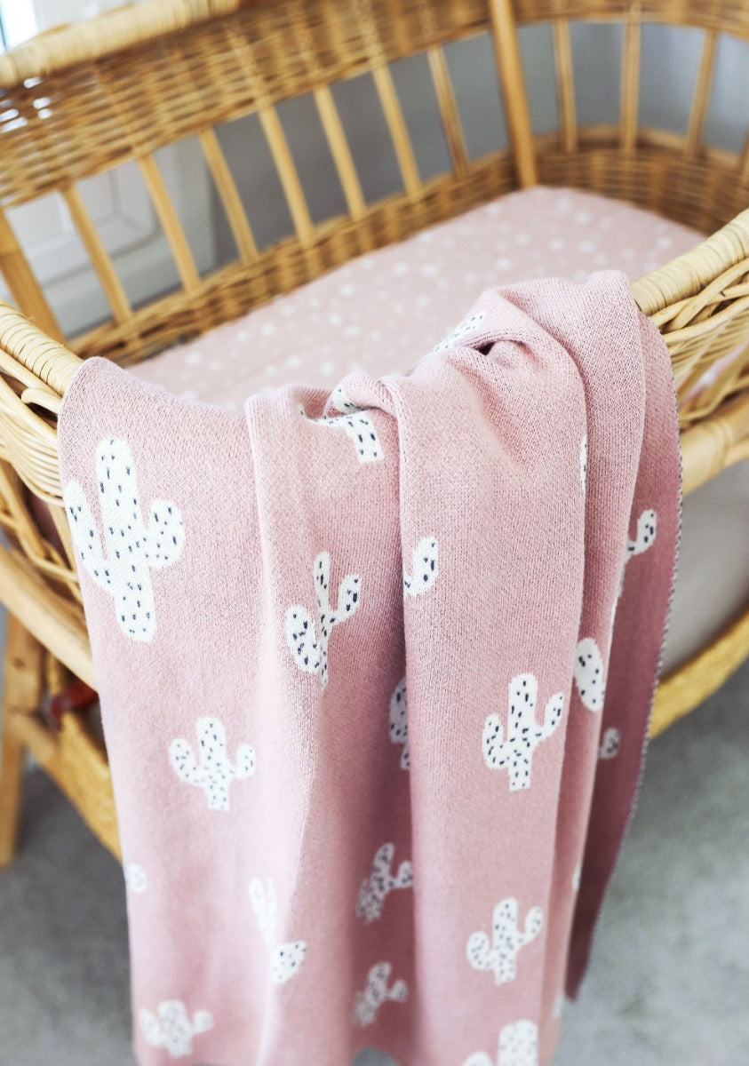 Alimrose Cactus Baby Blanket - Pink