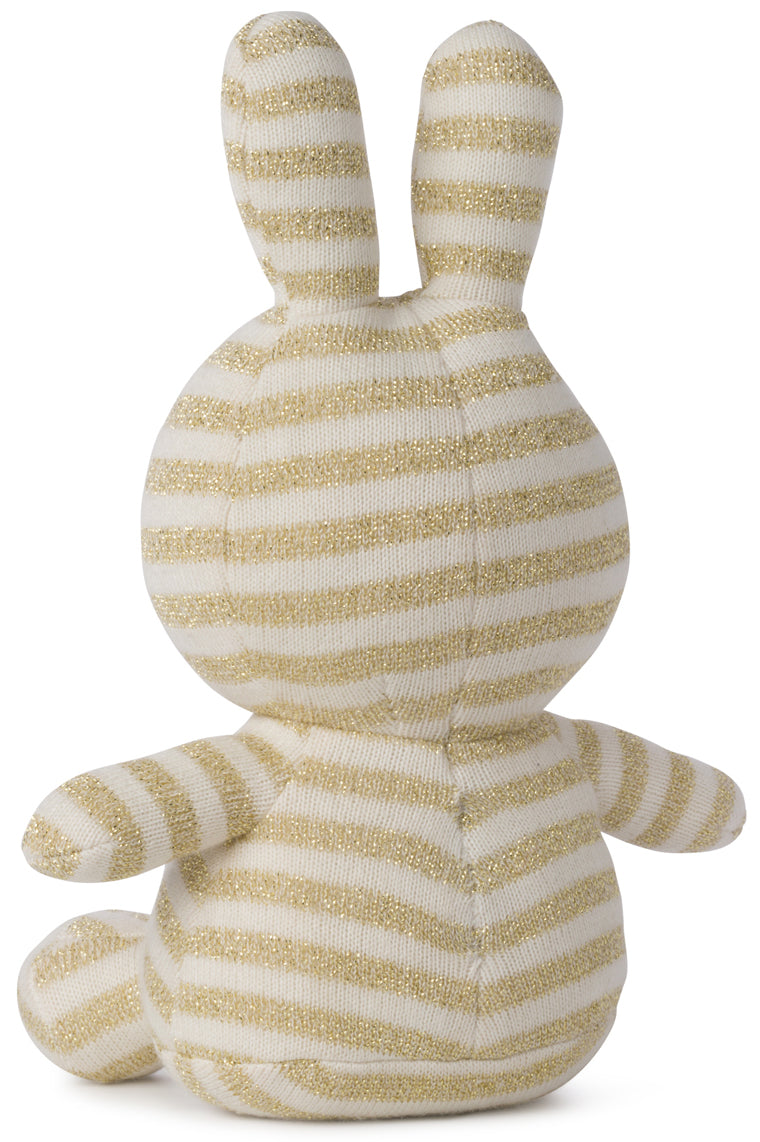 Miffy Plush Sitting Organic Cotton Knit - Sparkle Stripe Cream (23cm)