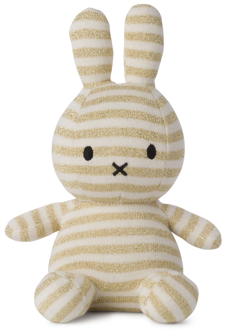 Miffy Plush Sitting Organic Cotton Knit - Sparkle Stripe Cream (23cm)