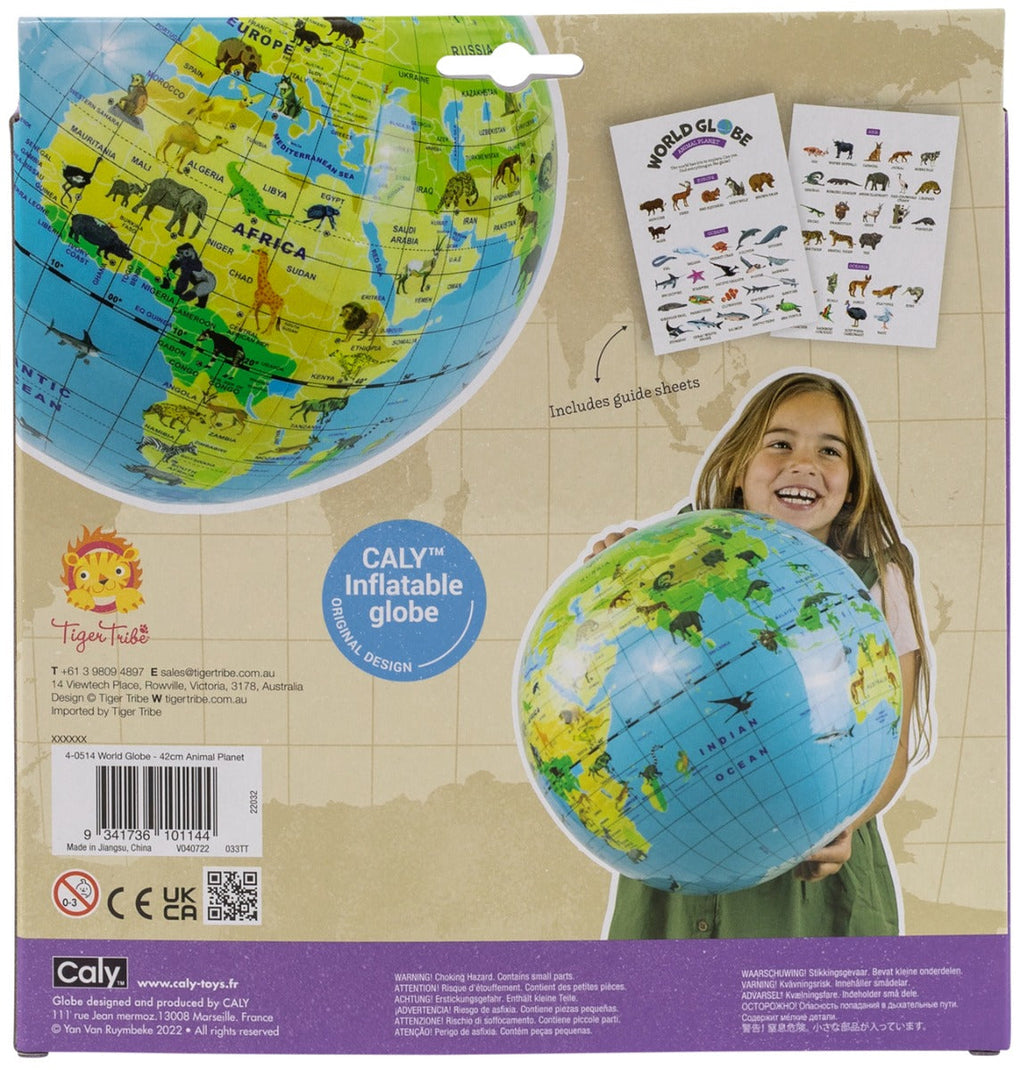 Tiger Tribe Inflatable World Globe - Animal Planet (42cm)