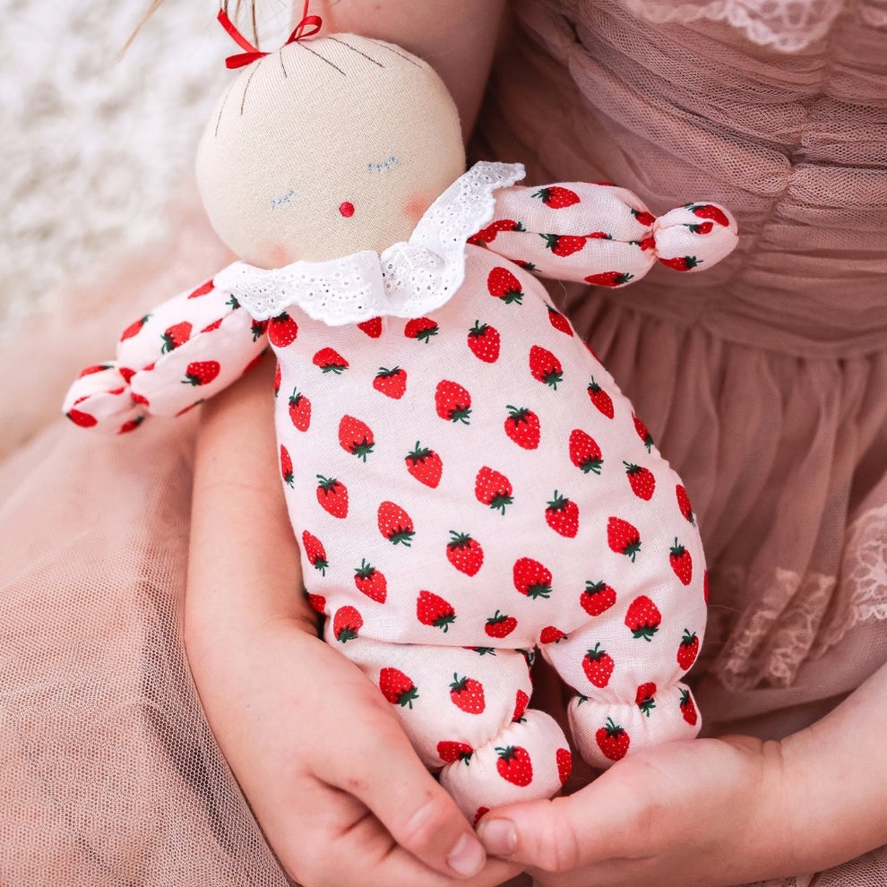Alimrose Asleep Awake Baby Doll - Strawberry (23cm)