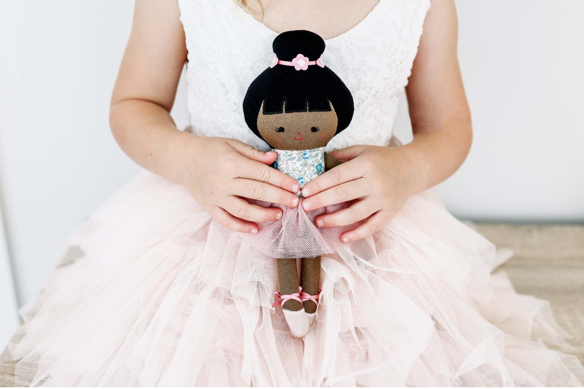 Alimrose Baby Ballerina Doll - Blue Floral (25cm)