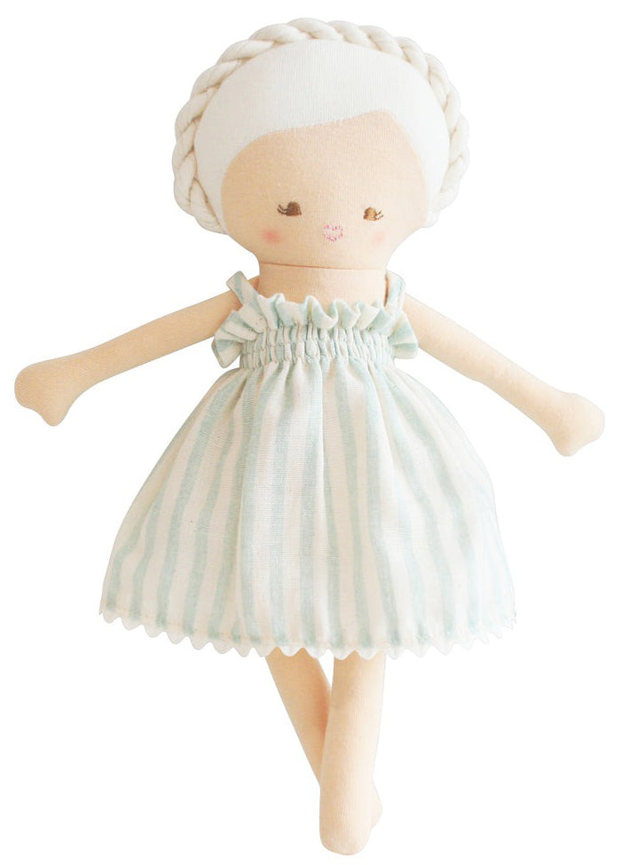 Alimrose Baby Daisy Doll - Sage Stripe (26cm)