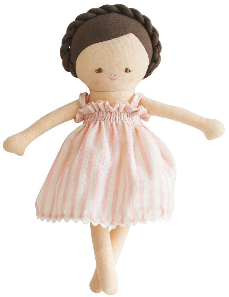 Alimrose Baby Daisy Doll - Pink Stripe (26cm)