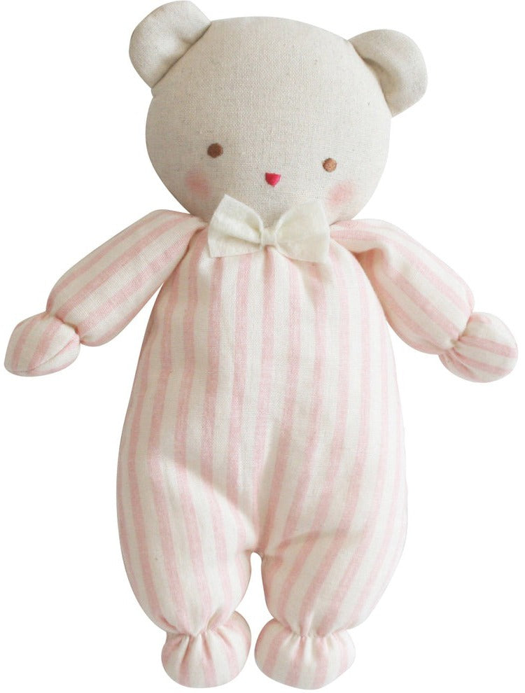 Alimrose Baby Ted - Pink Stripe (24cm)