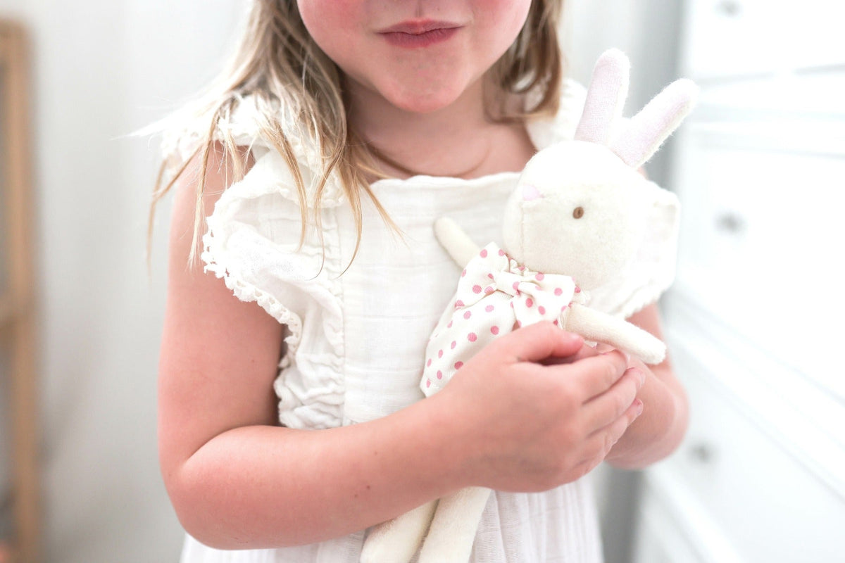 Alimrose Baby Betsy Bunny - Pink Spot (26cm)
