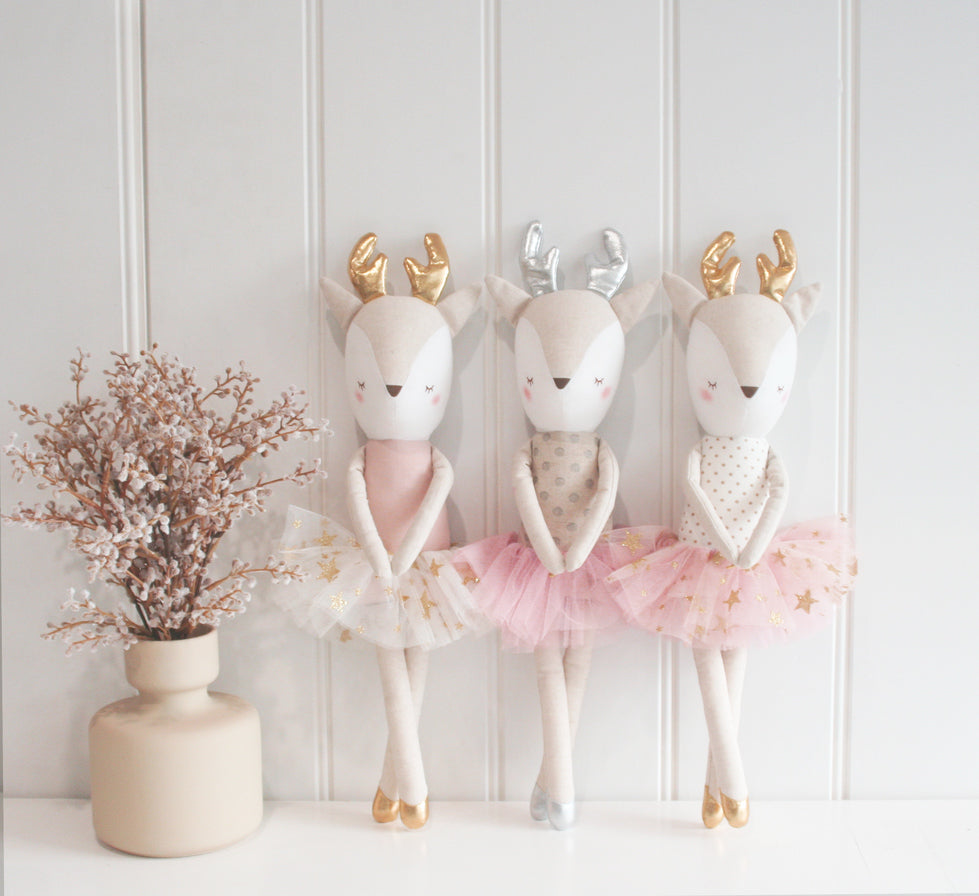 Alimrose Ballerina Reindeer - Blush Star Tutu (46cm)