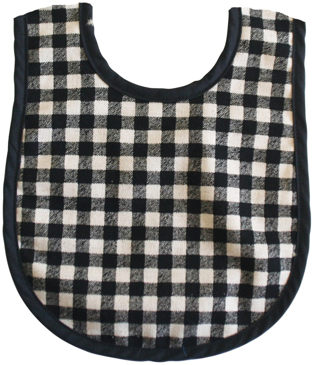 Alimrose Bib - Black Check Linen