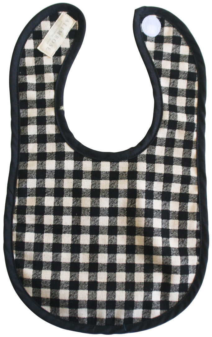 Alimrose Bib - Black Check Linen