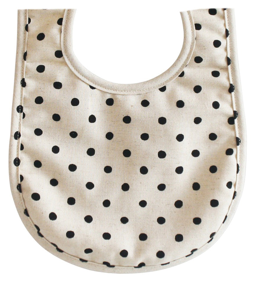 Alimrose Baby Bib - Black Linen Spot