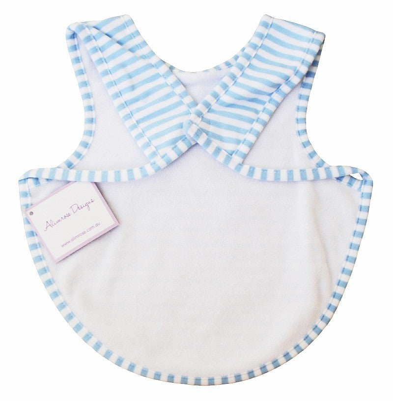 Alimrose Bib with Arm Holes - Blue Stripe