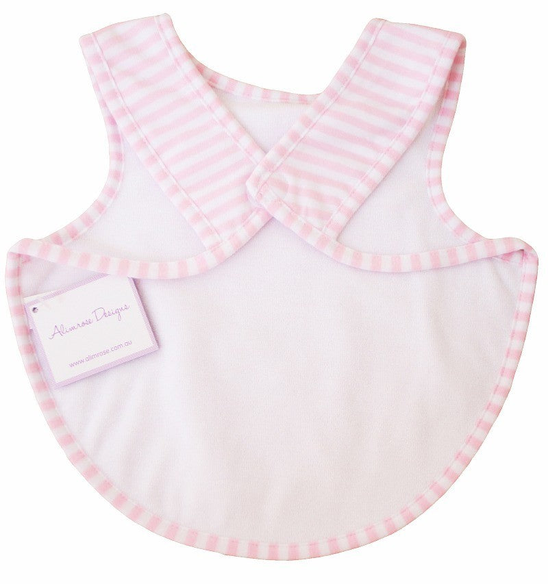 Alimrose Bib with Arm Holes - Pink Stripe
