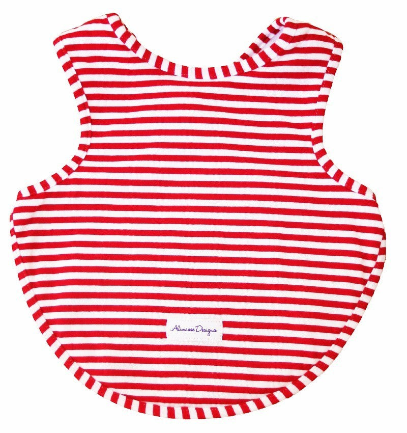 Alimrose Bib with Arm Holes - Red Stripe