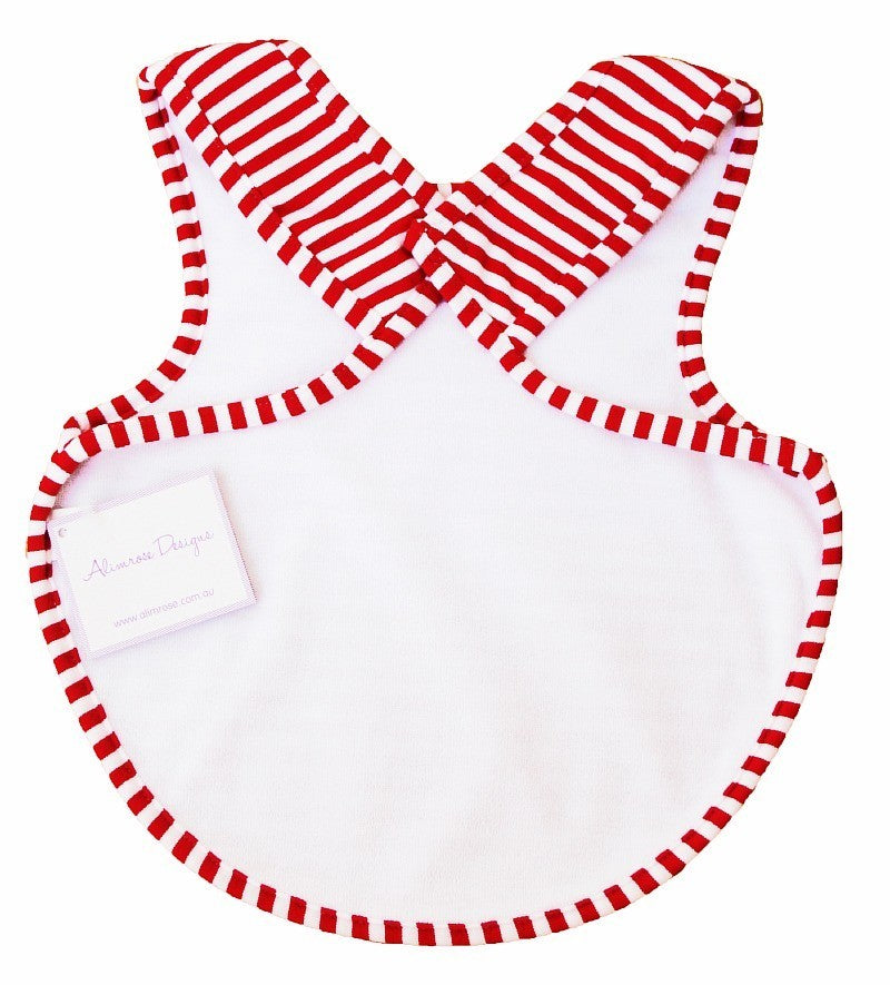 Alimrose Bib with Arm Holes - Red Stripe