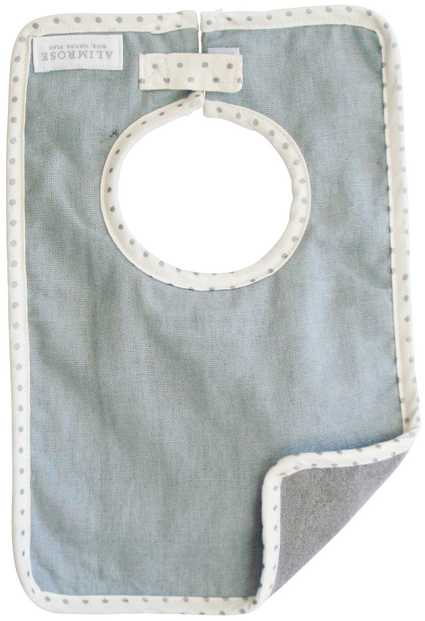 Alimrose Bobby Bib - Grey Linen