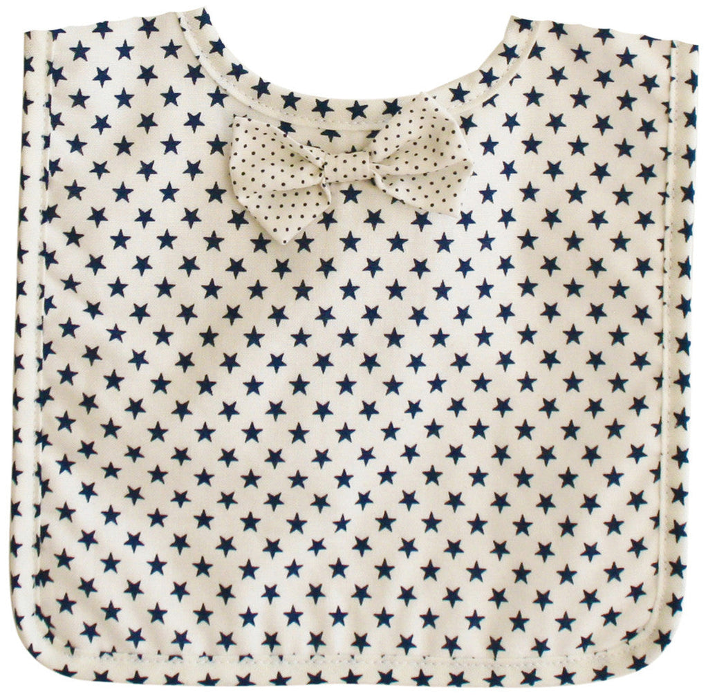 Alimrose Bow Tie Bib - White Navy Star