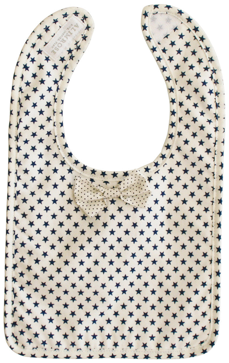 Alimrose Bow Tie Bib - White Navy Star