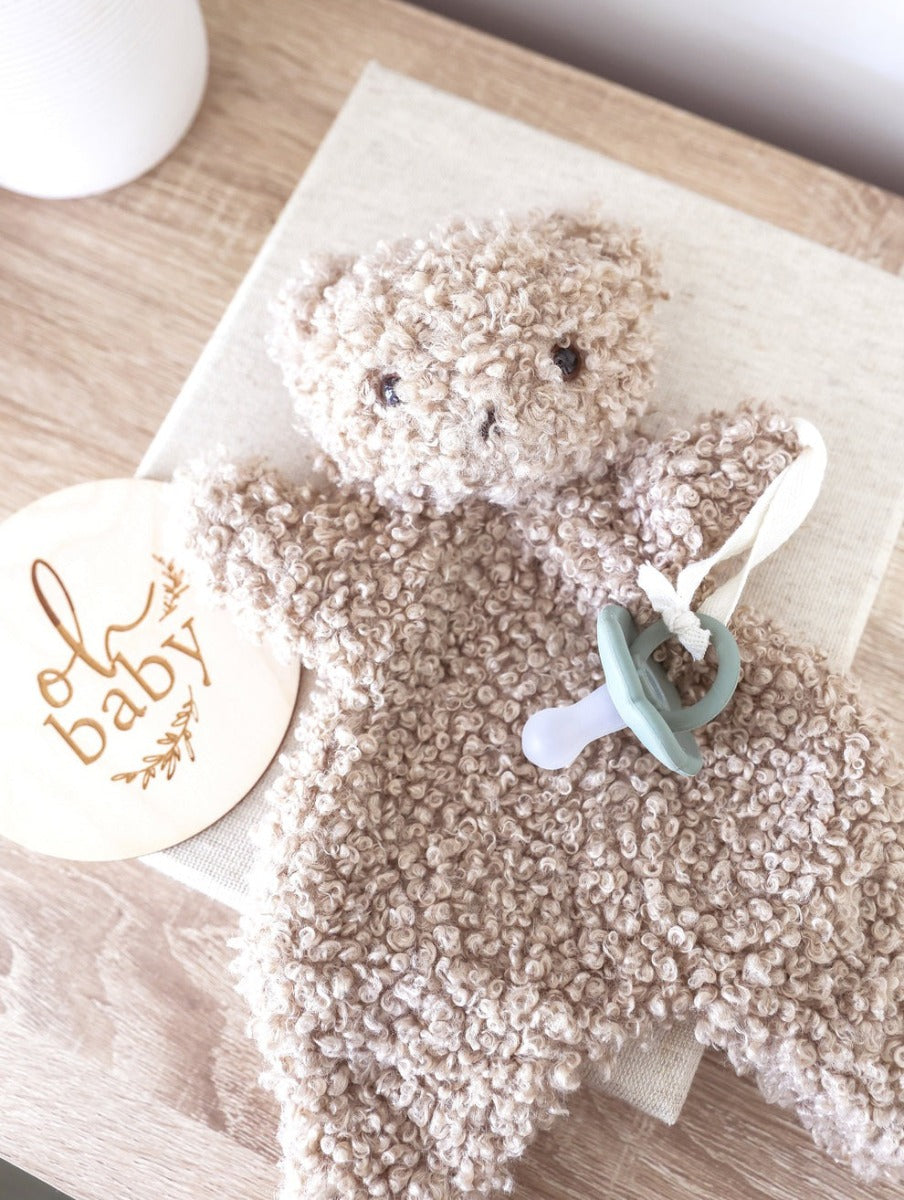 Alimrose Charlie Bear Paci Comforter - Oatmeal (28cm)