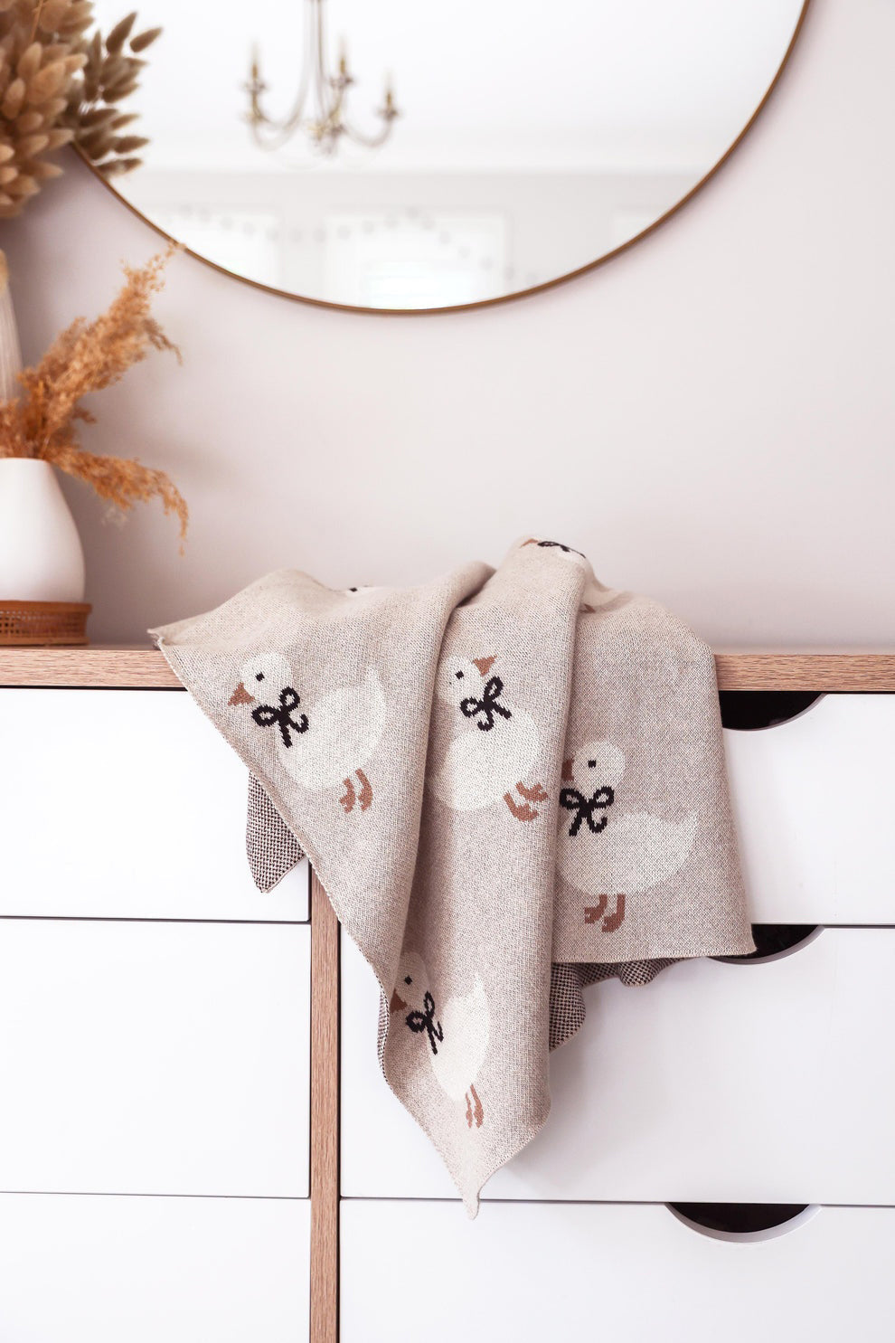 Alimrose Duck Cotton Knit Baby Blanket - Natural