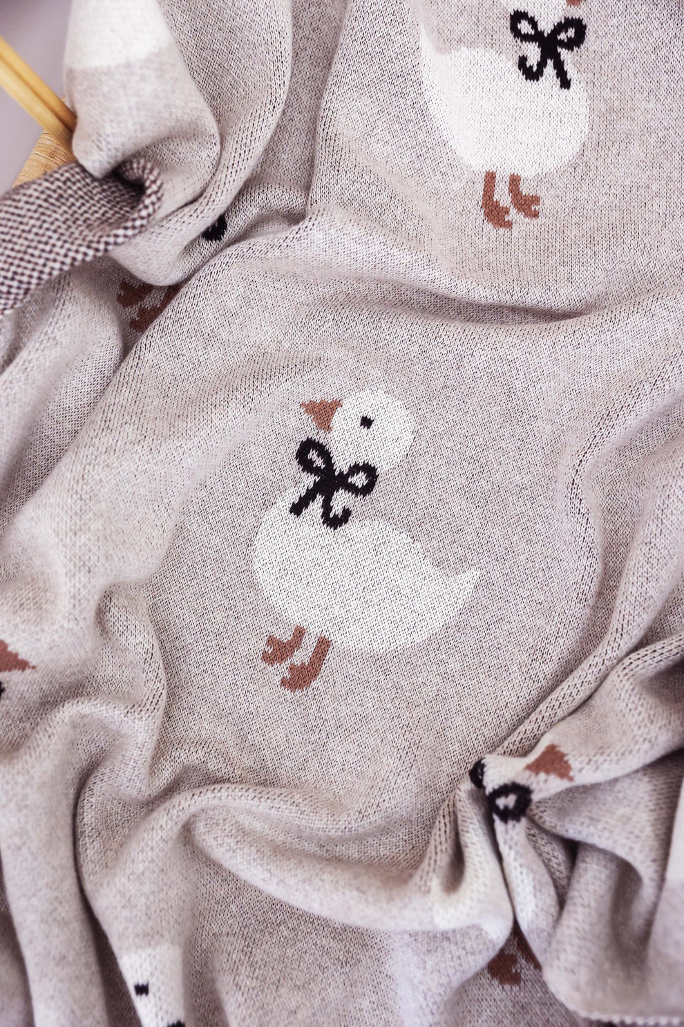 Alimrose Duck Cotton Knit Baby Blanket - Natural