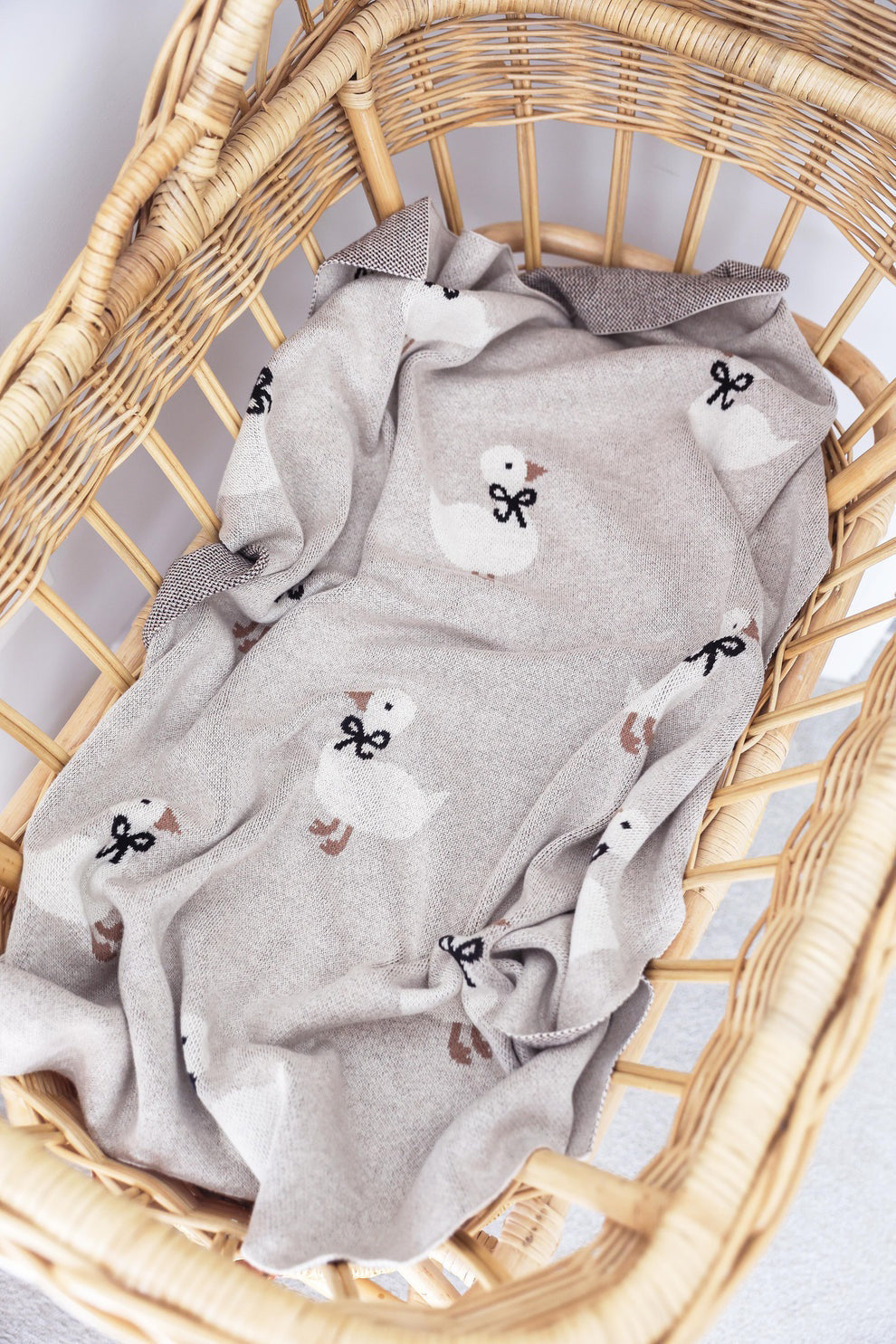 Alimrose Duck Cotton Knit Baby Blanket - Natural