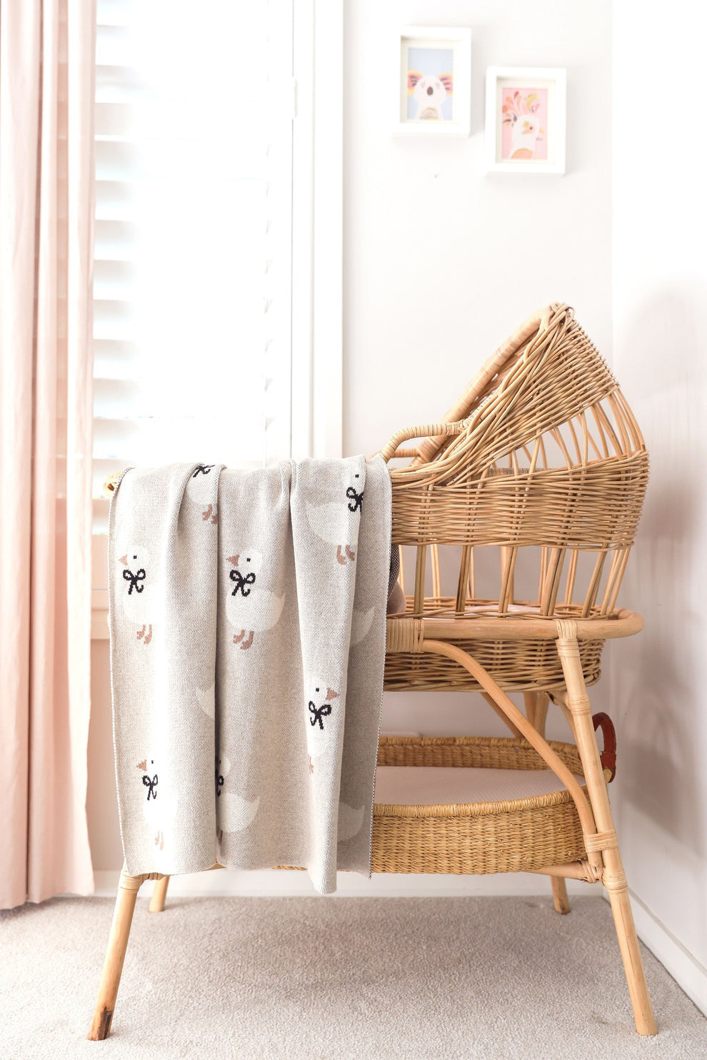 Alimrose Duck Cotton Knit Baby Blanket - Natural