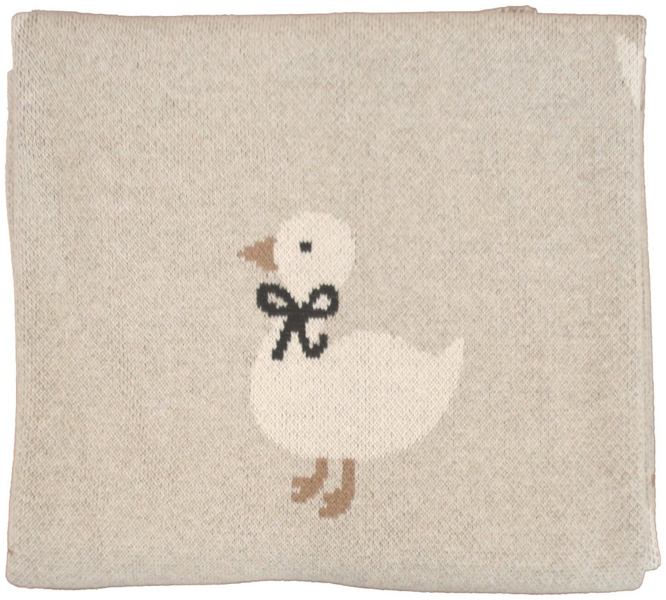 Alimrose Duck Cotton Knit Baby Blanket - Natural