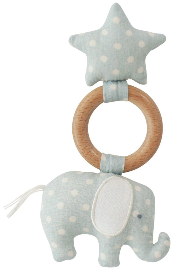 Alimrose Elephant Star Teether Toy - Duck Egg Blue