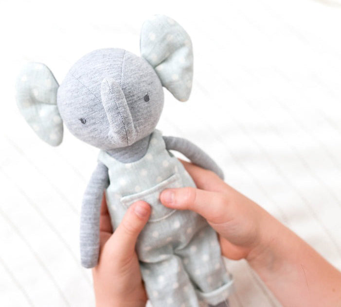 Alimrose Elliot Elephant - Duck Egg Blue (28cm)