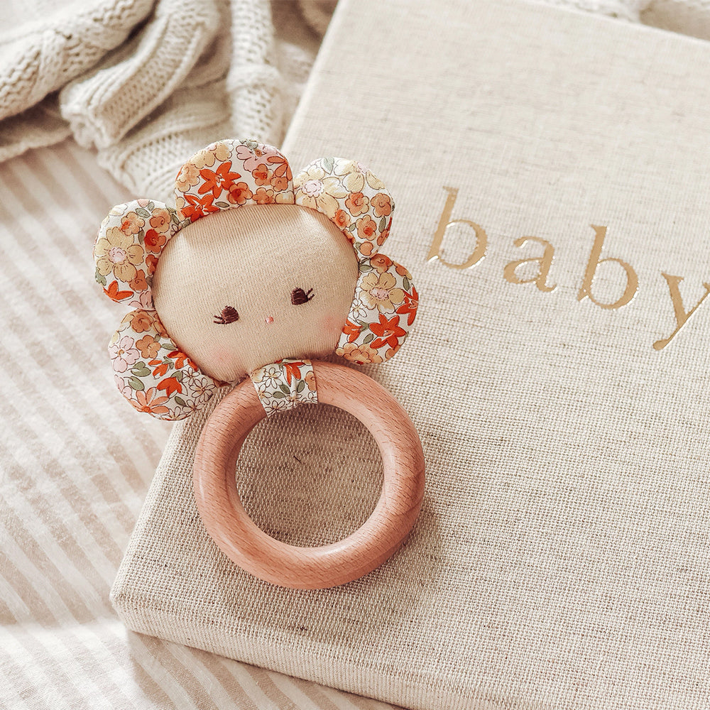 Alimrose Flower Baby Teether Rattle - Sweet Marigold