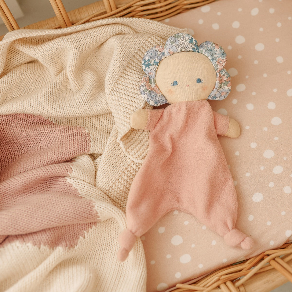 Alimrose Flower Baby Comforter - Lilly Blue