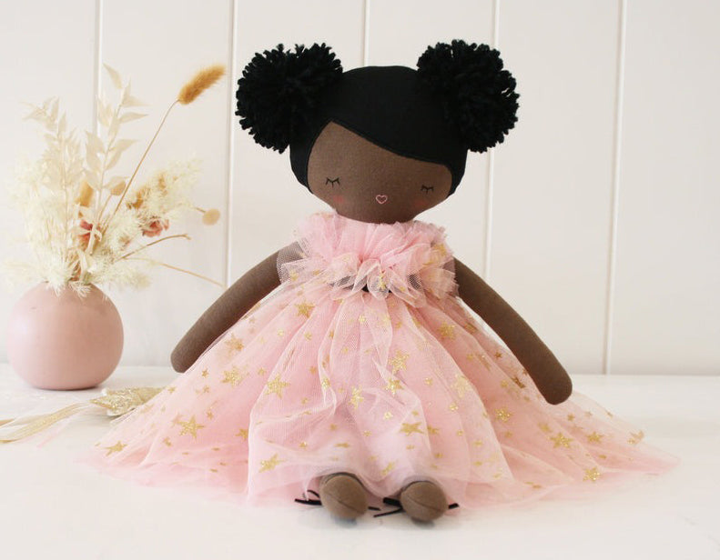 Alimrose Halle Ballerina Doll - Darker Brown & Ebony (48cm)