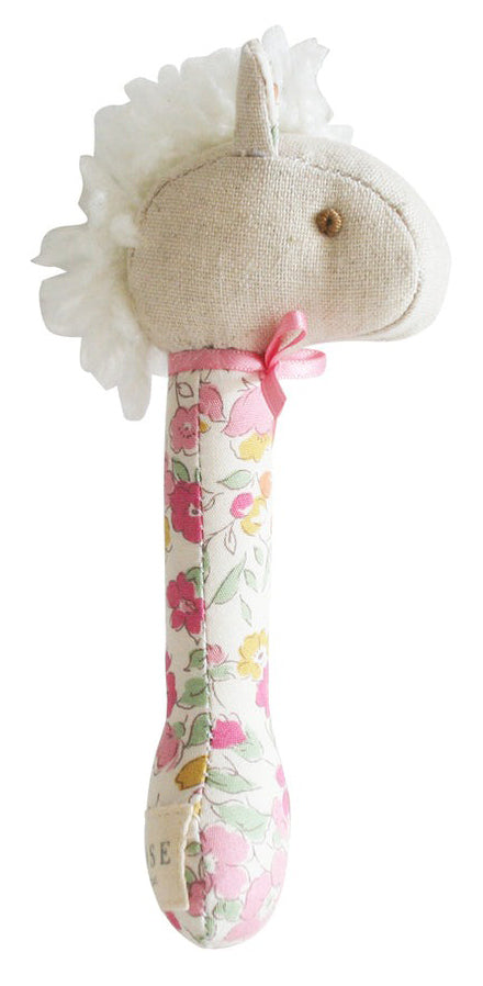 Alimrose Horse Stick Rattle - Rose Garden