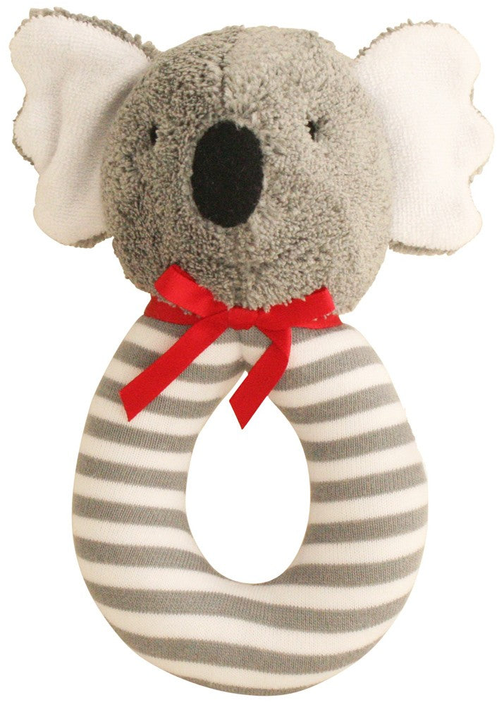 Alimrose Koala Grab Rattle - Grey Stripe