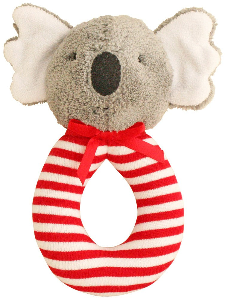 Alimrose Koala Grab Rattle - Red Stripe