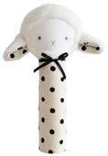 Alimrose Lamby Hand Squeaker - Black Linen Spot
