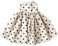 Alimrose Large Doll Dress - Black Linen Spot (40-45cm)