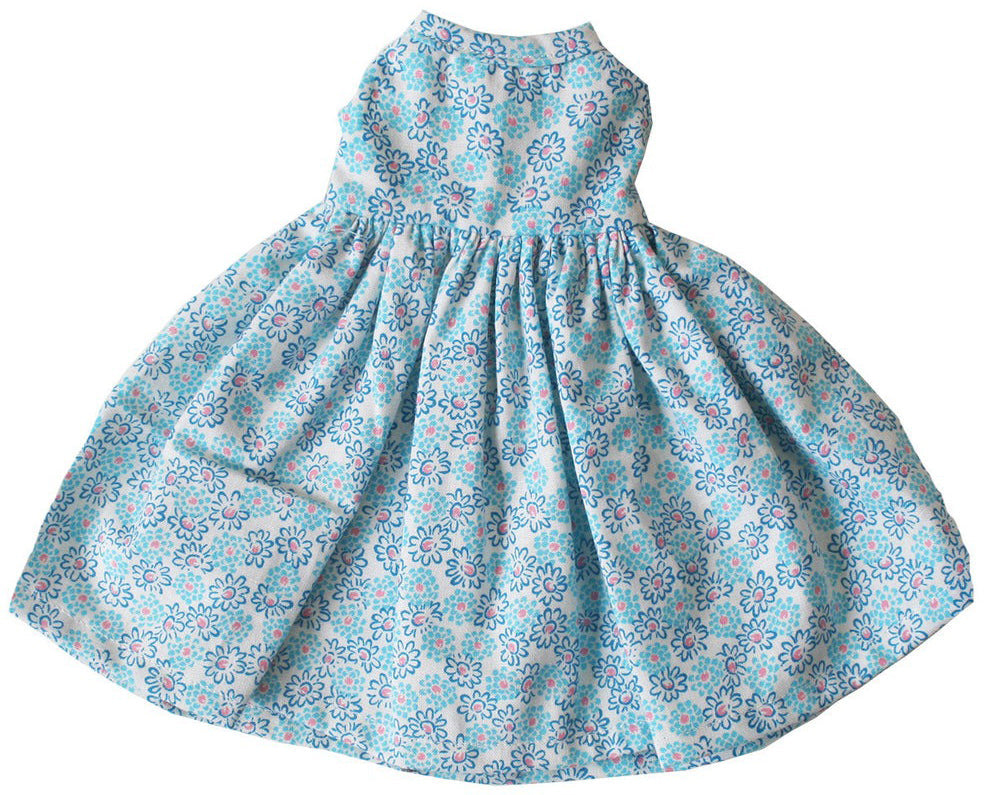 Alimrose Large Doll Dress - Blue Floral (40-45cm)
