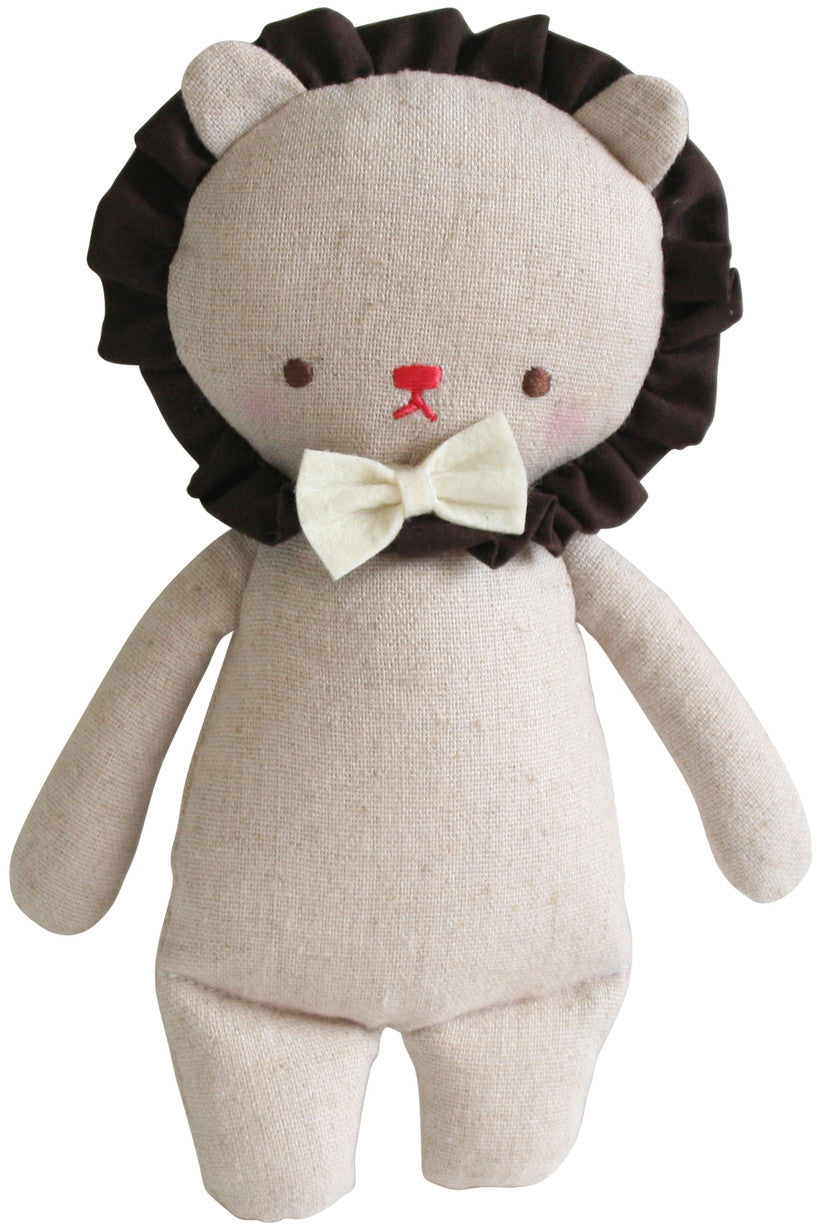 Alimrose Linen Mini Toy Rattle - Lion (17cm)