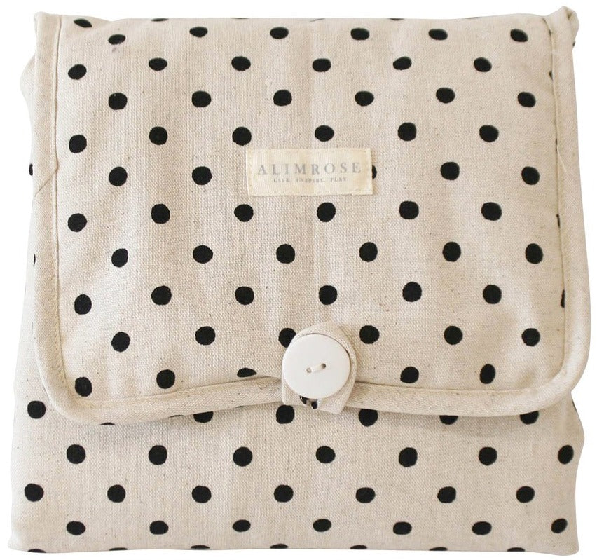 Alimrose Little Traveller Change Mat - Black Linen Spot