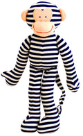 Alimrose Monkey Toy Rattle - Navy Stripe (30cm)
