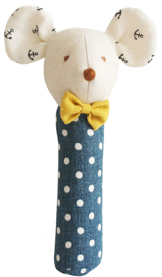 Alimrose Mouse Hand Squeaker - Navy