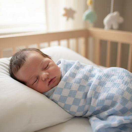 Alimrose Organic Muslin Swaddle - Blue Check