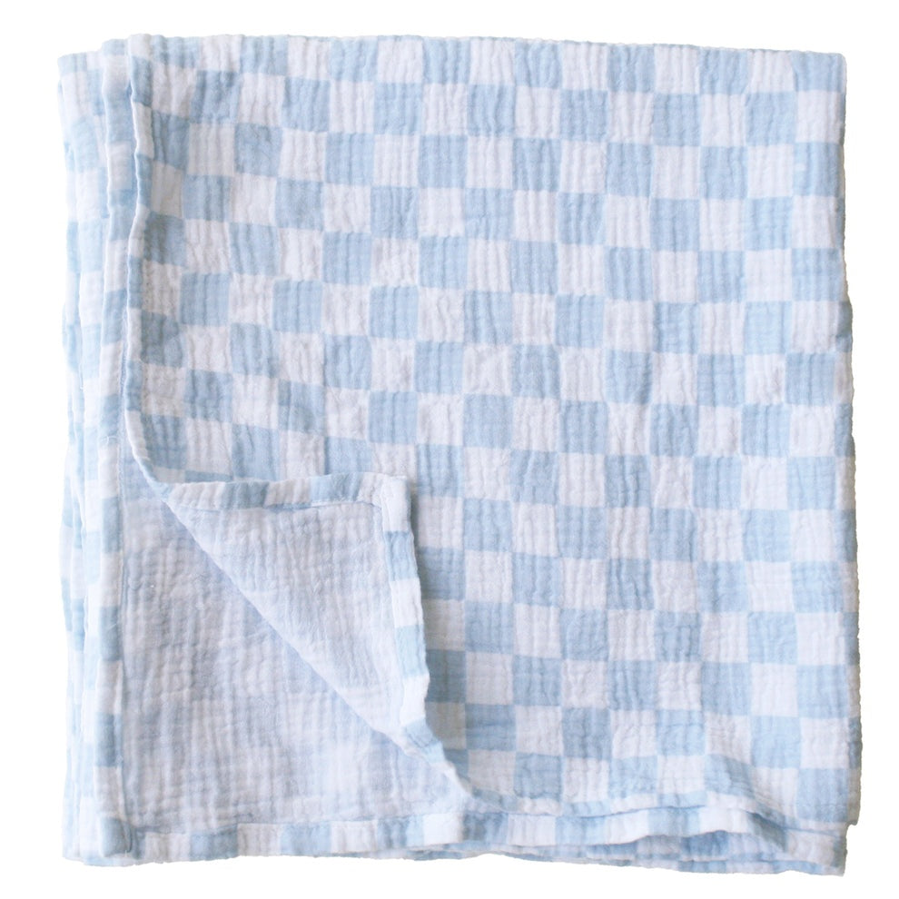 Alimrose Organic Muslin Swaddle - Blue Check