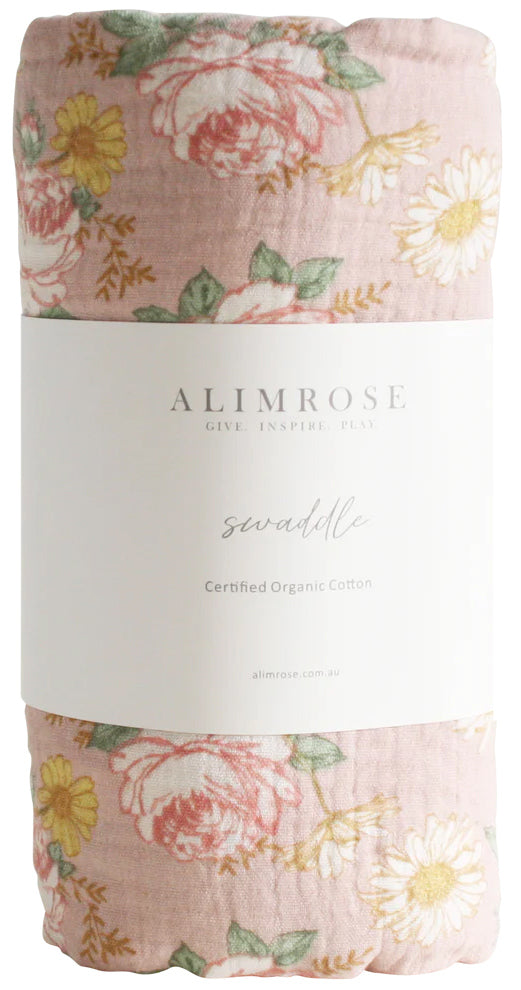Alimrose Organic Muslin Swaddle - English Garden
