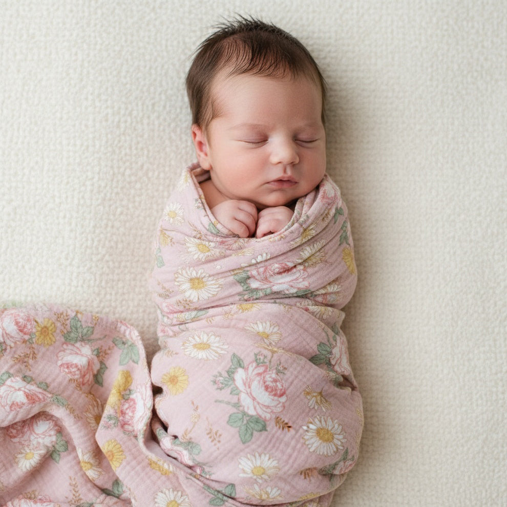 Alimrose Organic Muslin Swaddle - English Garden