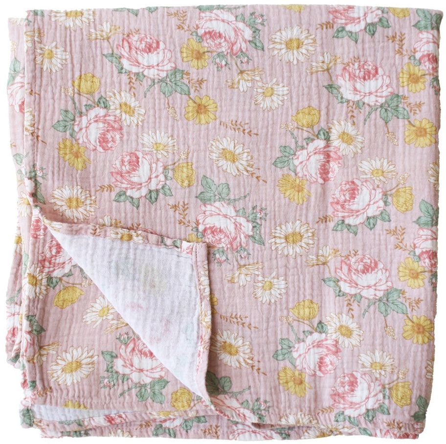Alimrose Organic Muslin Swaddle - English Garden