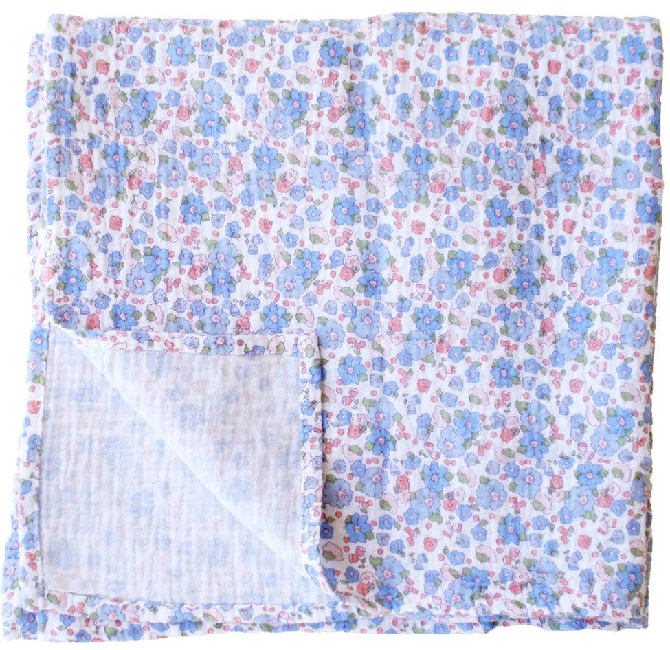 Alimrose Organic Muslin Swaddle - Lilly Blue