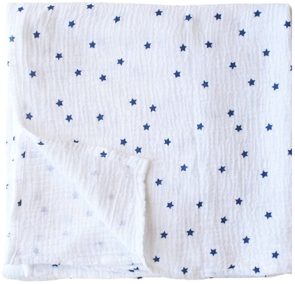 Alimrose Organic Muslin Swaddle - Navy Stars